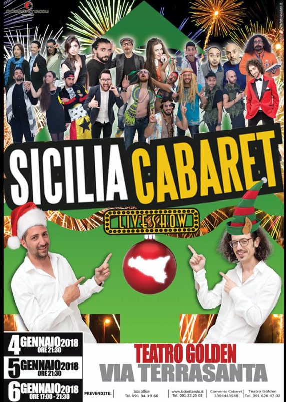 Sicilia Cabaret Live Show 4, 5 e 6 gennaio 2018 GOLDEN Auditorium